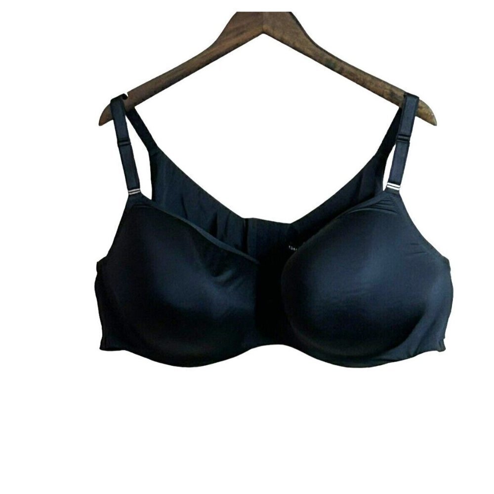 Torrid Bra Black 360 Back Smoothing T-Shirt Underwire Back Closure Bow 54C